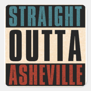 Adesivo Quadrado Hetero Outta Asheville North Carolina NC