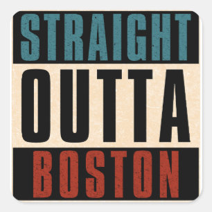 Adesivo Quadrado Hetero Outta Boston Massachusetts MÃES EUA