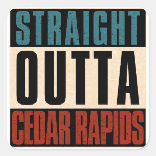 Adesivo Quadrado Hetero Outta Cedar Rapids Iowa IA