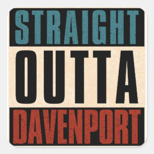 Adesivo Quadrado Hetero Outta Davenport Iowa IA