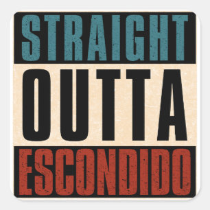 Adesivo Quadrado Hetero Outta Escondido California CA