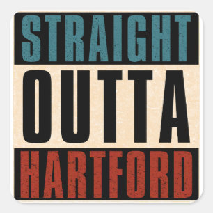 Adesivo Quadrado Hetero Outta Hartford Connecticut CT