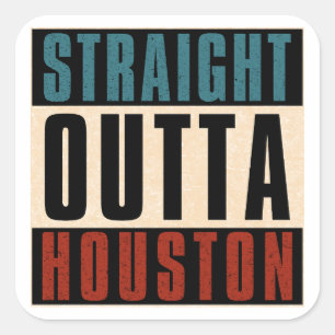 Adesivo Quadrado Hetero Outta Houston Texas TX EUA