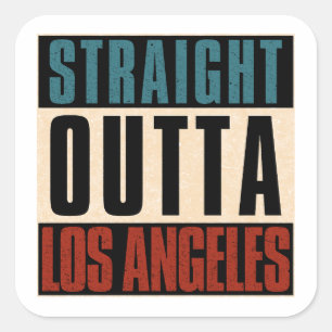 Adesivo Quadrado Hetero Outta Los Angeles California CA EUA