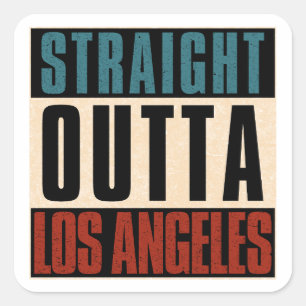 Adesivo Quadrado Hetero Outta Los Angeles California CA EUA