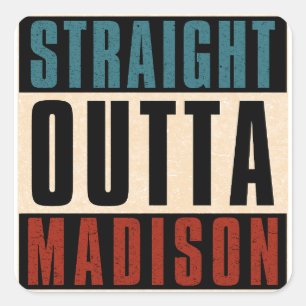 Adesivo Quadrado Hetero Outta Madison Wisconsin WI