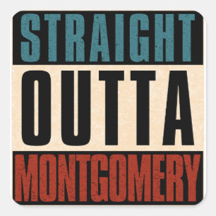 Adesivo Quadrado Hetero Outta Montgomery Alabama AL