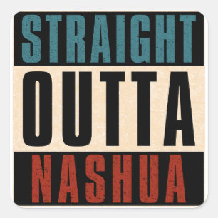Adesivo Quadrado Hetero Outta Nashua New Hampshire NH