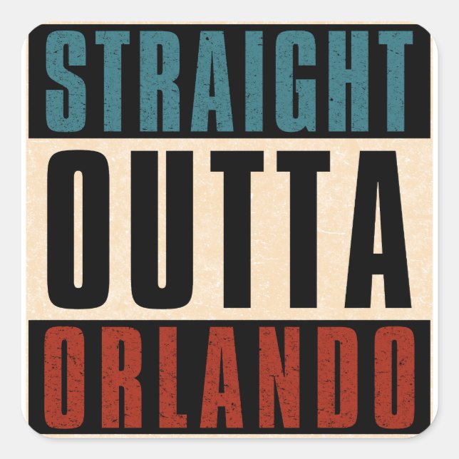 Adesivo Quadrado Hetero Outta Orlando Florida FL (Frente)