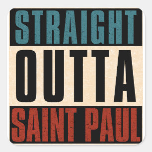 Adesivo Quadrado Hetero Outta Santo Paul Minnesota MN