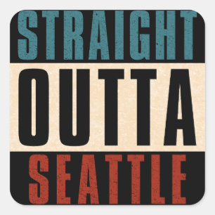 Adesivo Quadrado Hetero Outta Seattle Washington EUA