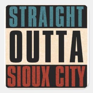 Adesivo Quadrado Hetero Outta Sioux City Iowa IA