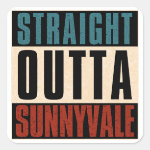 Adesivo Quadrado Hetero Outta Sunnyvale California CA