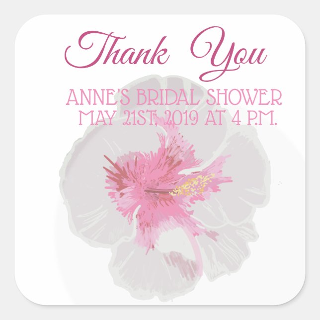 Adesivo Quadrado Hibisco Branco (Frente)