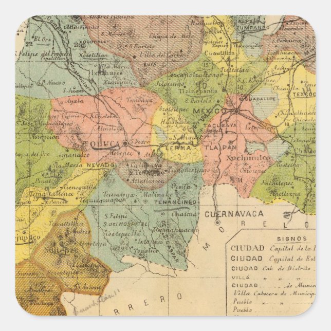 Adesivo Quadrado Hidalgo, México (Frente)