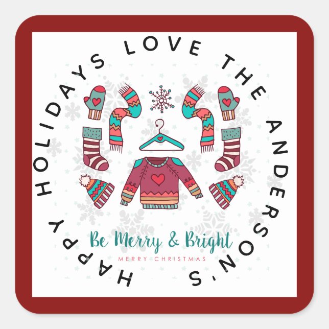 Adesivo Quadrado Higge Natal Feio Doce Festivo Brincadeiras (Frente)