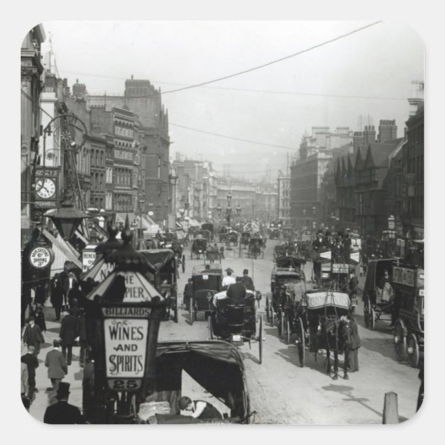 Adesivo Quadrado High Holborn, Londres, c.1890 (Frente)