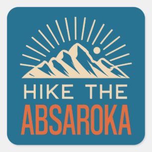 Adesivo Quadrado Hike The Absaroka Mountain Sunburst