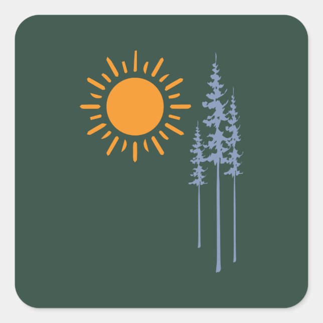 Adesivo Quadrado Hiking between trees graphic (Frente)