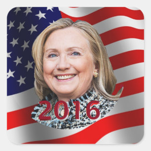 Adesivo Quadrado Hillary 2016 Sticker