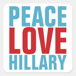 Adesivo Quadrado Hillary Peace Love