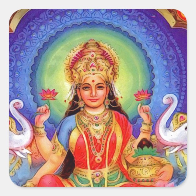Adesivo Quadrado Hindu Goddess Lakshmi Maa (Frente)