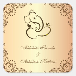 Adesivo Quadrado Hindu Wedding Ganapati