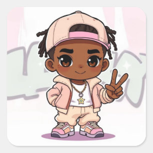 Adesivo Quadrado Hip Hop