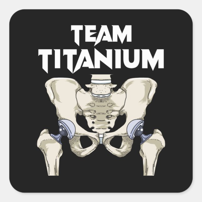 Adesivo Quadrado Hip Surgery Recovery Gifes Hippie Replacement (Frente)