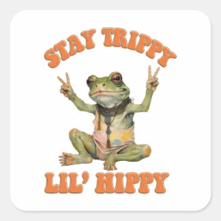 Adesivo Quadrado Hippie personalizado personalizado do Boho do sapo