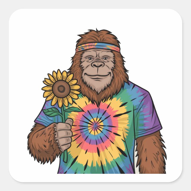 Adesivo Quadrado Hippie Sasquatch (Frente)