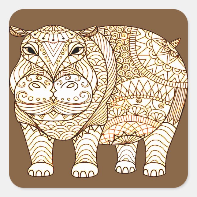 Adesivo Quadrado Hippo (Frente)