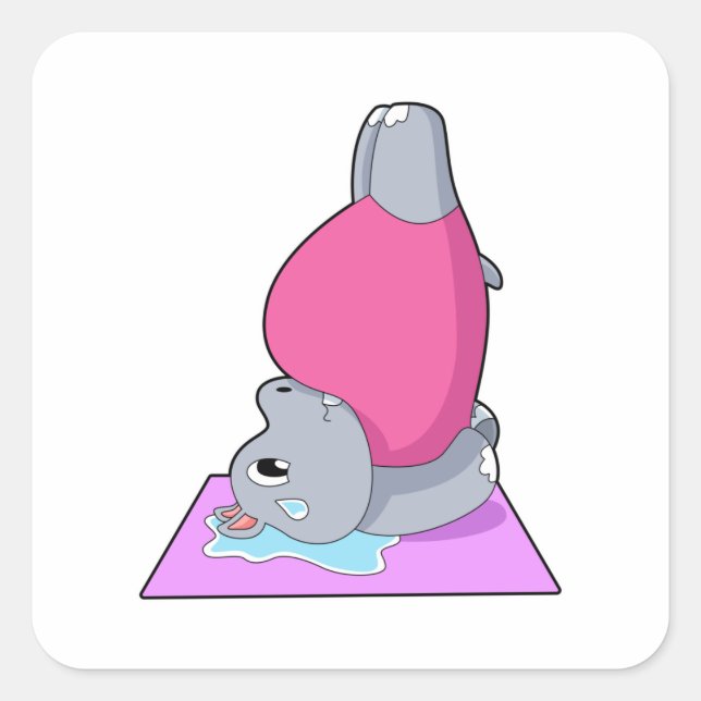 Adesivo Quadrado Hippo na Malhação Yoga (Frente)