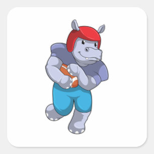 Adesivo Quadrado Hippo no Futebol