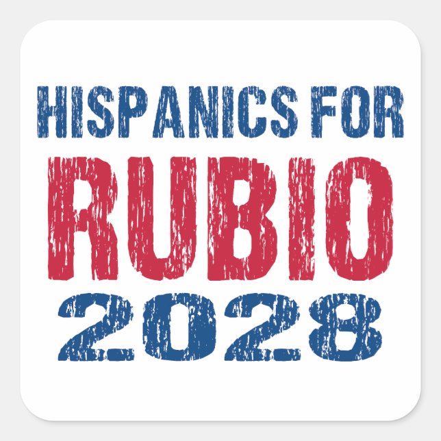 Adesivo Quadrado Hispanics for Rubio 2028 (Frente)
