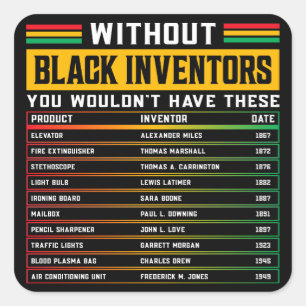 Adesivo Quadrado História Dos Inventores Negros Esquecidos História
