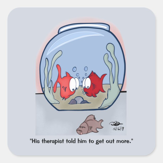 Adesivo Quadrado História Encantada de Peixe (Frente)