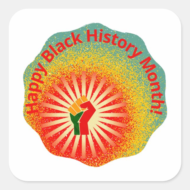 Adesivo Quadrado História Negra Visões do Mês, Patrimônio Africano (Frente)