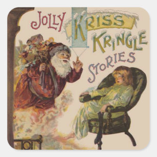 Adesivo Quadrado Histórias de Kriss Kringle do papai noel