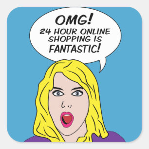 ADESIVO QUADRADO HISTÓRIAS EM QUADRINHOS RETRO