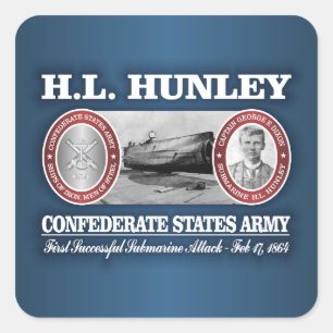 Adesivo Quadrado HL de Hunley (CSA)
