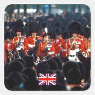Adesivo Quadrado HM A Rainha Elizabeth II Prince Philip London