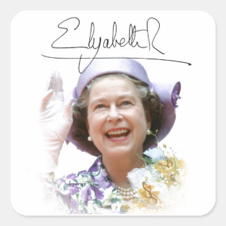 Adesivo Quadrado HM Queen Elizabeth II
