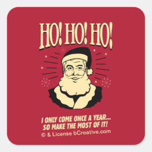Adesivo Quadrado Ho! Ho! Ho!