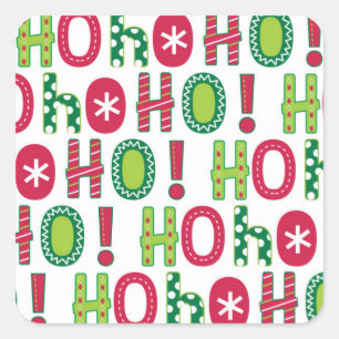 Adesivo Quadrado Ho Ho Ho Holiday Red Festivo Green Seasonal Modern
