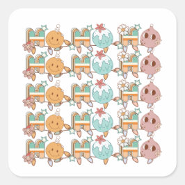 Adesivo Quadrado HO HO HO rancho Natal