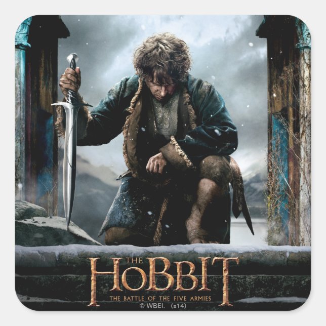 Adesivo Quadrado Hobbit - BILBO BAGGINS™ Movie Poster (Frente)