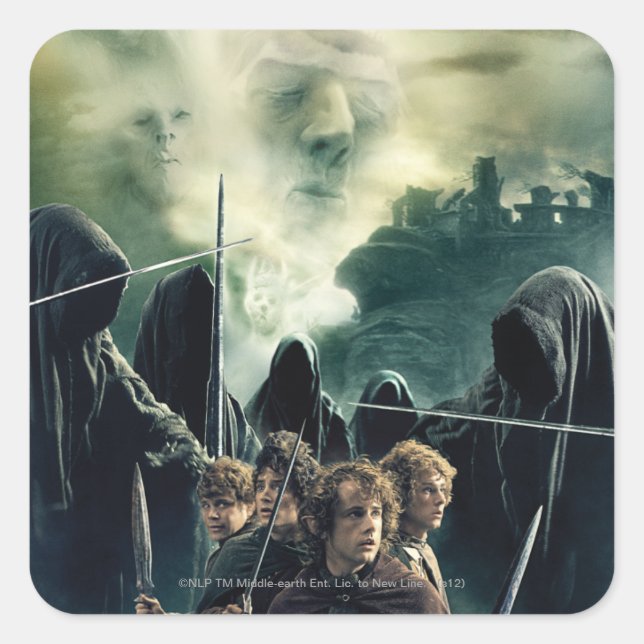 Adesivo Quadrado Hobbits Ready to Battle (Frente)