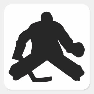 Adesivo Quadrado Hockey Goalie Silhouette