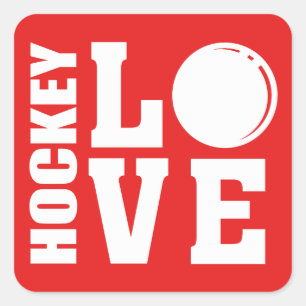 Adesivo Quadrado Hockey Love
